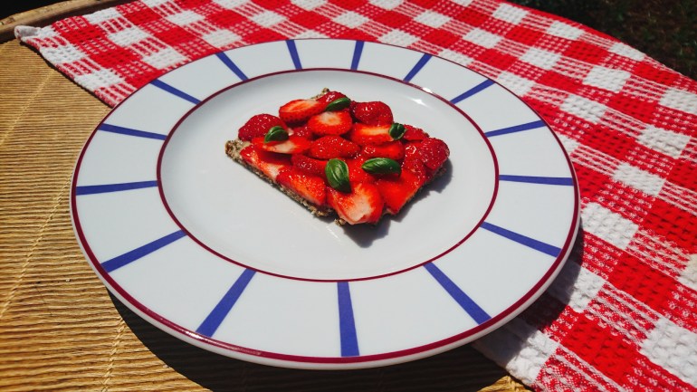 tarte aux fraises et basilic