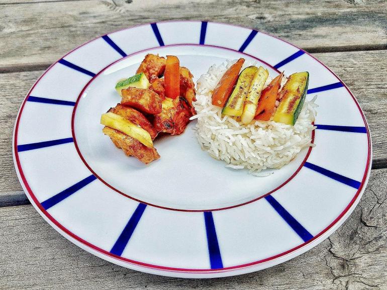 poulet mariné tomates