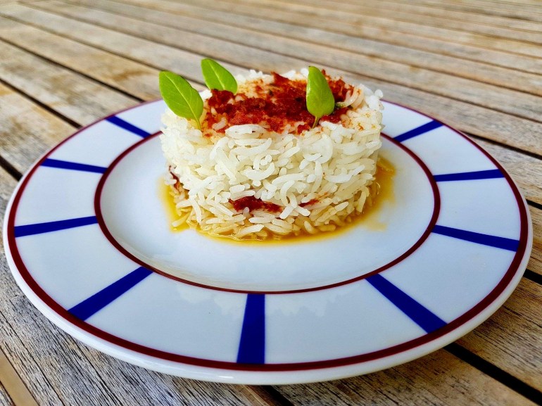 riz sauce basilic, tomates séchées, huile d'olive. point. ( possibilité de rajouter des pignons) .jpg